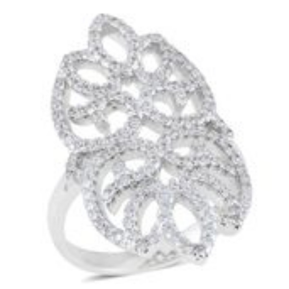 Simulated Diamond Silvertone Ring NWT!